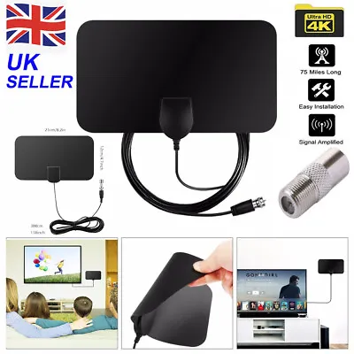 £3.99 • Buy Indoor TV Antenna Ariel Freeview Digital 4K HD TV High Gain Portable Aerial