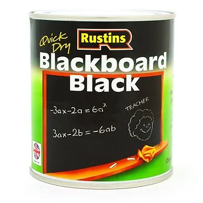 Rustins Quick Dry Blackboard Black Paint 250ml Creates Chalkboard On Any Surface • £9.19