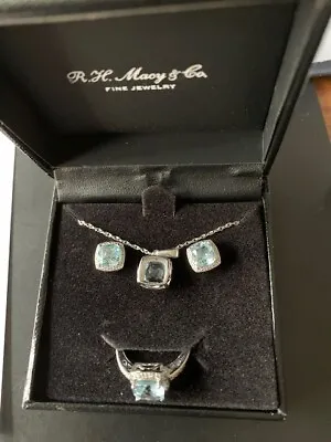 Macy's Fine Jewelry-Necklace Earrings Ring Set • $49.99