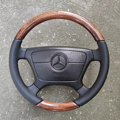 Mercedes W124 R129 W202 W210 W140 Wood Soft Leather Steering Wheel Custom Made • $615