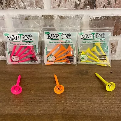 Martini Mid Size Golf Tees 2.75'' - Pink Yellow Orange Multicolor • $9.35