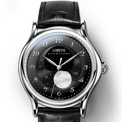 LOBINNI Moonphase Watchluxury Watches For Menmens Automatic Mechanical Watches • $189