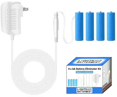 4 X AA Battery Replacement Eliminator Kit (White) For Electronic Devices • $17.99