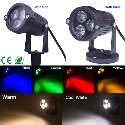 6 Color 9W LED Flood Lights Landscape Garden Yard Path Flood Spot Light Rod IP65 • £7.91