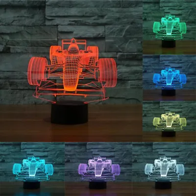 7-Color Changing 3D Illusion Racing Car LED Night Light With Touch USB Lamp • $13.04