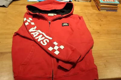 VANS Boys Red Zip Up Logo Hoodie Plus Black Logo T Shirt Both 10-12yrs • £8