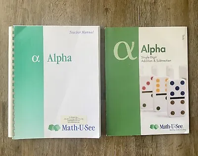 MATH U SEE Alpha Green 2004 Teacher Manual And 2012 Test Book Homeschooling • $9.99