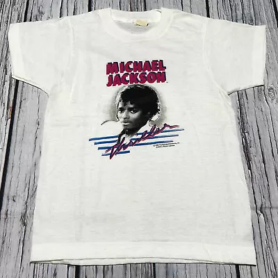 Rare Vintage 1984 Michael Jackson Thiller T Shirt Youth Medium 10-12 Kids NOS DS • $61.75