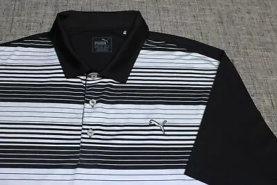Puma Stretch Poly Spandex Golf Shirt--2xl--stripes--perfect Spotless Quality • $10.50