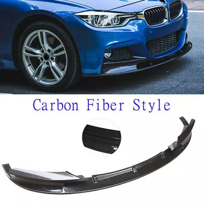 Carbon Look Front Splitter Bumper Lip For 2012-2018 BMW 3 Series F30 M Sport ABS • $135.99