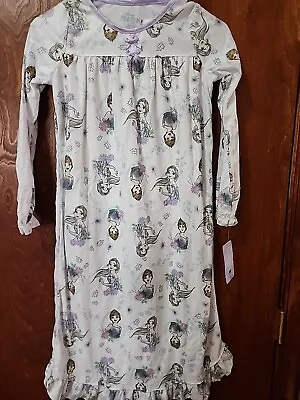 Disney Frozen Princess Flannel Granny Nightgown Pajamas Purple New Size 8 Girl • $15