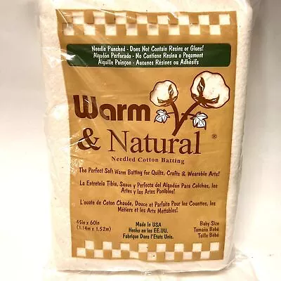 Warm Company 2322 Warm & Natural Cotton Batting Crib Size 45  X 60  • $12.99