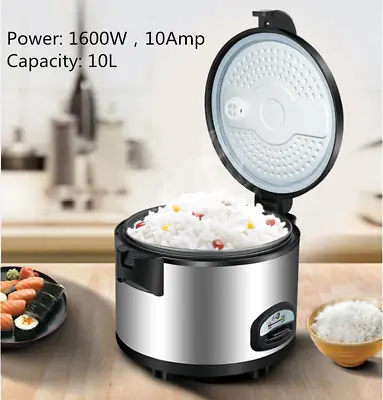 10L Commercial Rice Cooker Stainless Steel Non-Stick Automatic Cooking/Keep Warm • $185