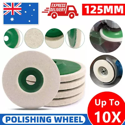 125MM Round Wool Buffing Pad Polishing Wheel Felt Buffer Disc For Angle Grinder • $6.35