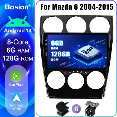 6G+128GB Head Unit For Mazda 6 GG GY 2004-2015 Android 13 DSP Apple CarPlay GPS  • $361.99