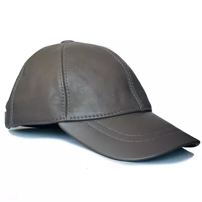 Leather Hat -  100% Real Genuine Lambskin Leather Baseball  Cap Sports Visor • $24.99