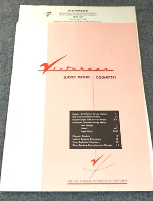 1961-1962 ~ Victoreen ~ Catalog + More ~ Nuclear Instruments Dosimeters Meters • $49.99