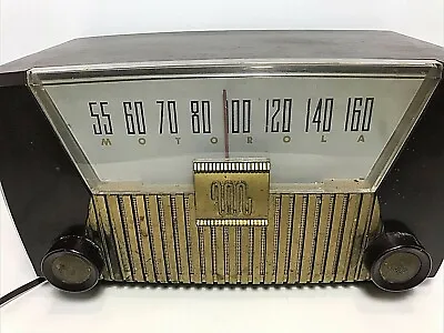 VTG 1954 Motorola 62X Radio Mid-Century Modern Dark Brown Radio USA Made WORKS • $119.98