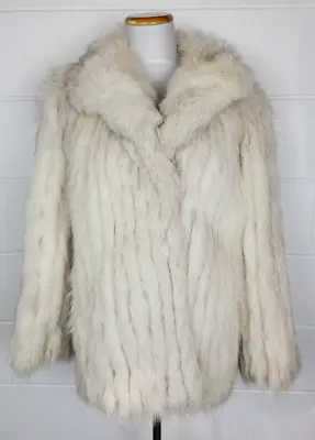 Vintage Natural Blue Fox Fur Coat Finland Small • $225