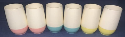 $29.99 • Buy F5 6 4 1/4” Aqua PINK  YELLOW VACRON Bopp-Decker Vacuum Plastic Tumblers Glasses