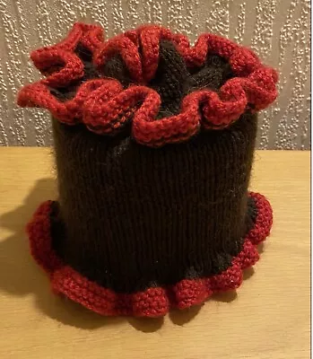 £6.99 • Buy Vintage Knitted Wool Toilet Roll Cover Red / Brown 