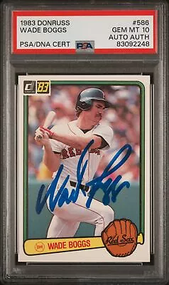 1983 Donruss #586 Wade Boggs Rc Hof Psa 10 Dna Auto Authentic B3918819-248 • $259.99