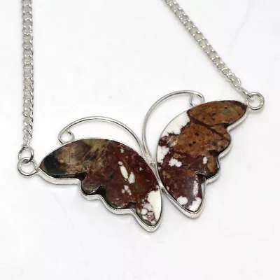 Wild Horse 925 Silver Plated Butterfly Handmade Gemstone Necklace 18  Jewelry GW • $3.99