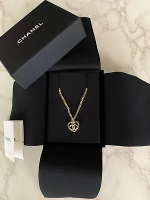 New Authentic Chanel 23C Heart Pendant Necklace Fashion Accessory Jewellery • £568.89