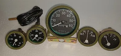 $34.99 • Buy Willys MB Jeep Ford GPW Gauges Kit - Speedometer+Temp+Oil+Fuel+Ampere ( Green )