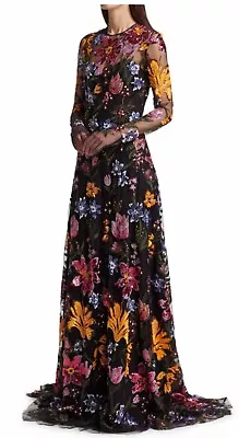 Naeem Khan Embrodered Sequins Floral Gown NwT Sz 12  • $1795