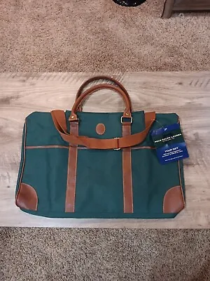 $35 • Buy Vintage Ralph Lauren Polo Green Canvas Large Duffle Bag Weekend Travel Carry On
