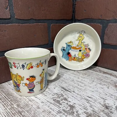 Vtg 1976 Gorham Fine China Sesame Street Muppets Inc Bowl & Mug Japan • $18.75