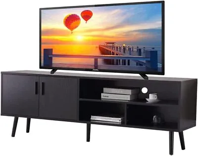 TV Stand Console Unit Cabinets With 3 Open Cubby 2 Doors For TVs Up To 70 Inches • $89.99