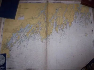 Vintage Nautical Charts Maine Monhegan Island To Cape Elizabeth • $19.99