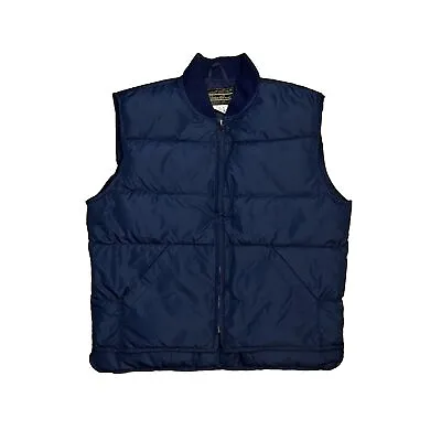 Vintage Eddie Bauer Down Puffer Vest Navy Blue Medium • $40