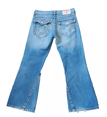 True Religion Jeans Mens Size 36  Measured Joey Flare Twisted Seam Distressed   • $44.90