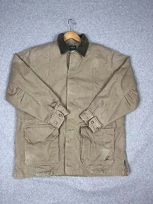 Vtg Woolrich Ducks Unlimited Jacket Mens L Tan Coat Chore Khaki Hunting Shooting • $38.87