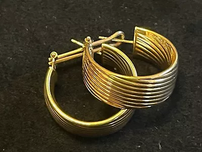 Milor Italy Gold Tone Bronze Hoop Earrings  • $9