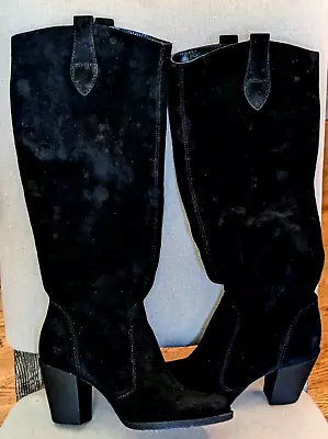 Preowned Michael Kors Black Suede Knee Boots W/3.5  Heel • $40