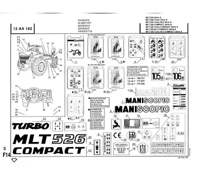 Manitou MLT526 Serie A Parts Catalog • £29.99