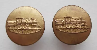 Pair Of Vintage Railway Train Related Buttons • £9.99