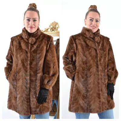 Us4862 Real Mink Fur Jacket Ranch Mink Coat Lightweight Size Xl - Nerzjacke • $149