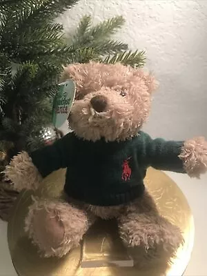 Vintage Ralph Lauren Teddy Bear Plush X Marshall Fields Tag Pony Sweater Green • $45.77