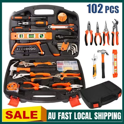 102pcs Household Tool Garden Home Repair Tool Set Box Hard Case DIY Handy Kit AU • $47.89