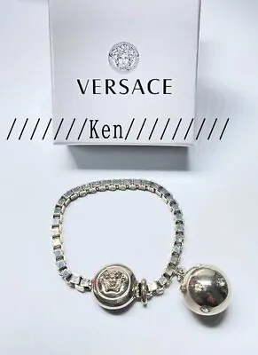 VERSACE GIANNI VERSACE Bracelet Bangle AUTH MEDUSA Vintage Silver Ball Chain F/S • $299.99