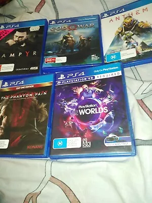 5  Ps4 Games Vampyr God Of War Anthem The Phantom Pain And Vr Worlds • $80