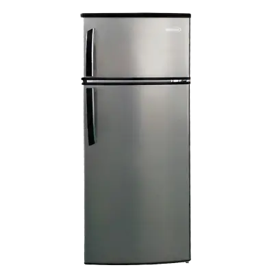 7.4 Cu Ft Top Freezer Compact Refrigerator Color Silver Glass Shelves • $804