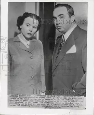 1949 Press Photo Gambler Mickey Cohen With Wife In Los Angeles California • $19.99