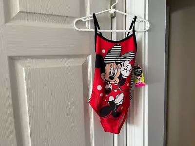 New Girl's Disney Minnie Mouse One Piece Swimsuit Size 5 $30.00 • $13.99