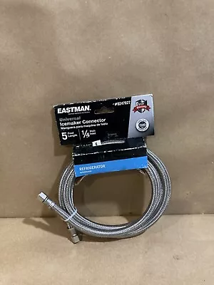 Eastman Ice Maker Connector Hose #0247027 5ft 1/4 In Inlet Stainless Steel Silve • $9.99